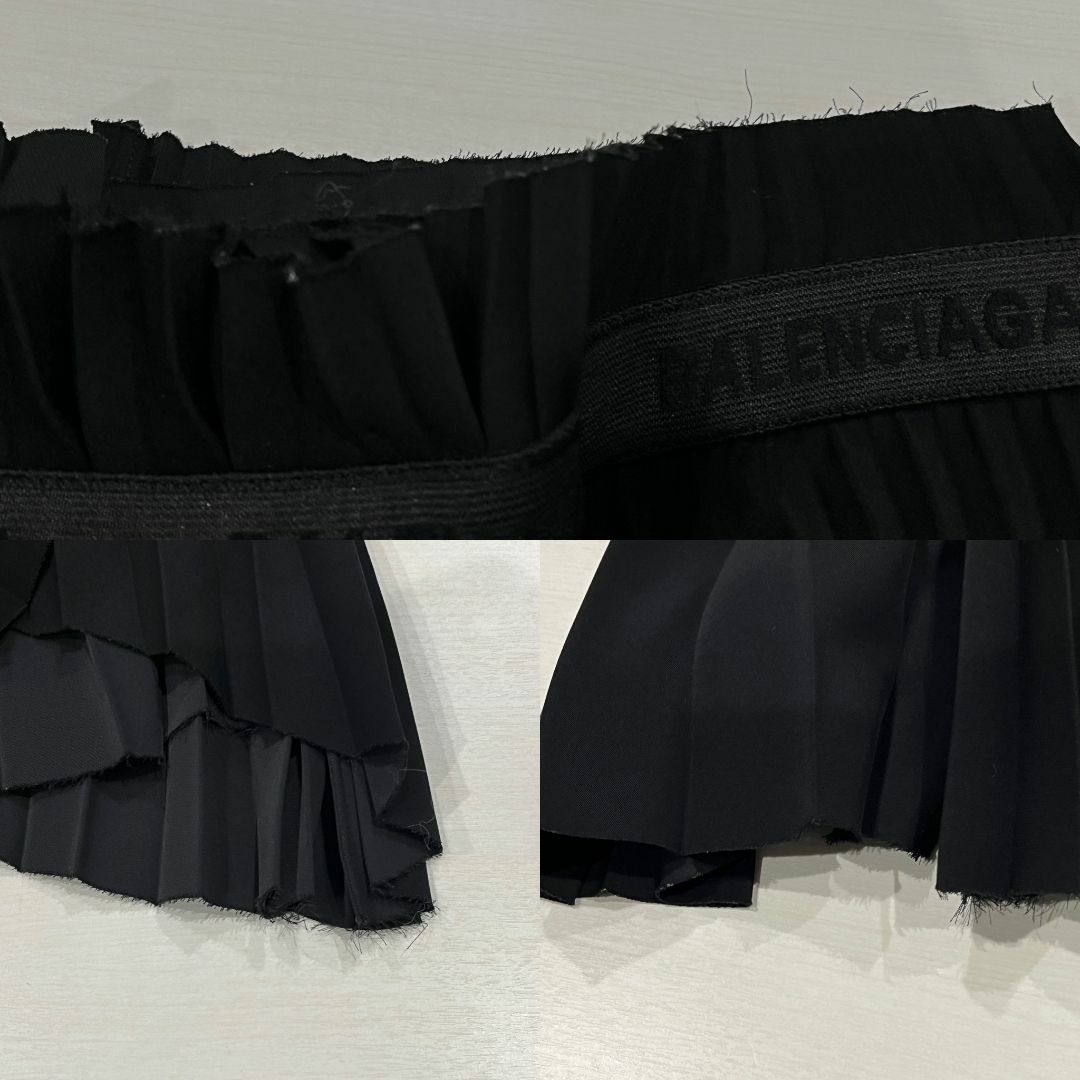 Balenciaga - バレンシアガ ポリエステル プリーツ スカート ブラック