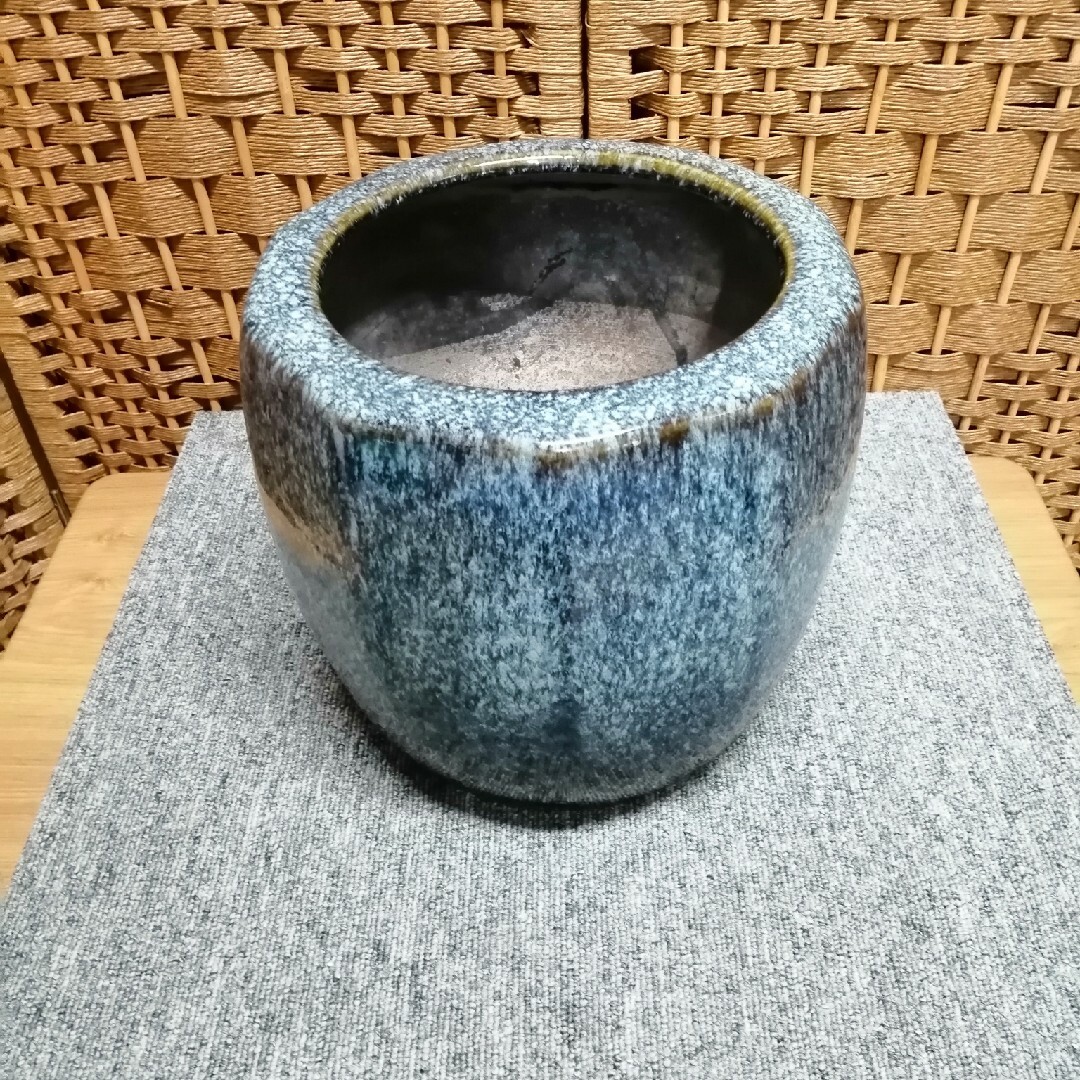 丸火鉢 炭道具  蓮鉢 睡蓮鉢 古民具 美術陶器　新品600㌘灰付き(袋入り)