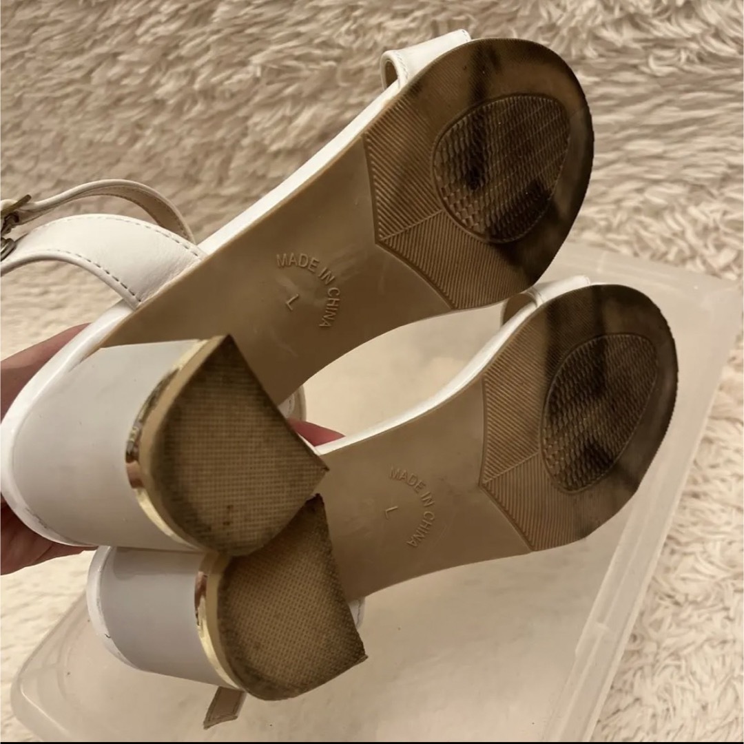 美品❤︎白ストラップサンダル❤︎24.0cm❤︎Lサイズ❤︎オフィスカジュアル♫ レディースの靴/シューズ(サンダル)の商品写真
