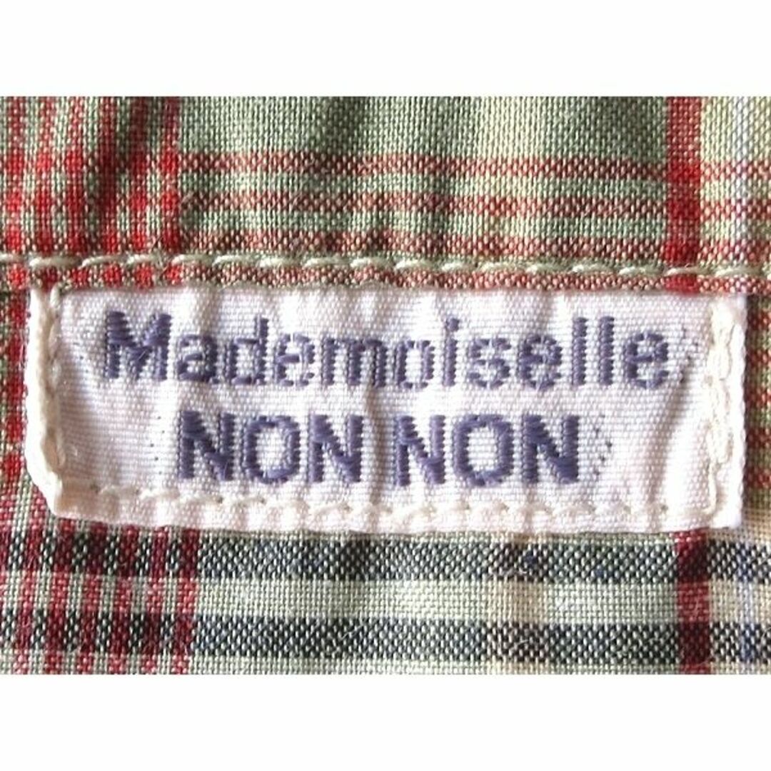 Mademoiselle NON NON コットン チェックシャツ 日本製 レディースのトップス(シャツ/ブラウス(長袖/七分))の商品写真