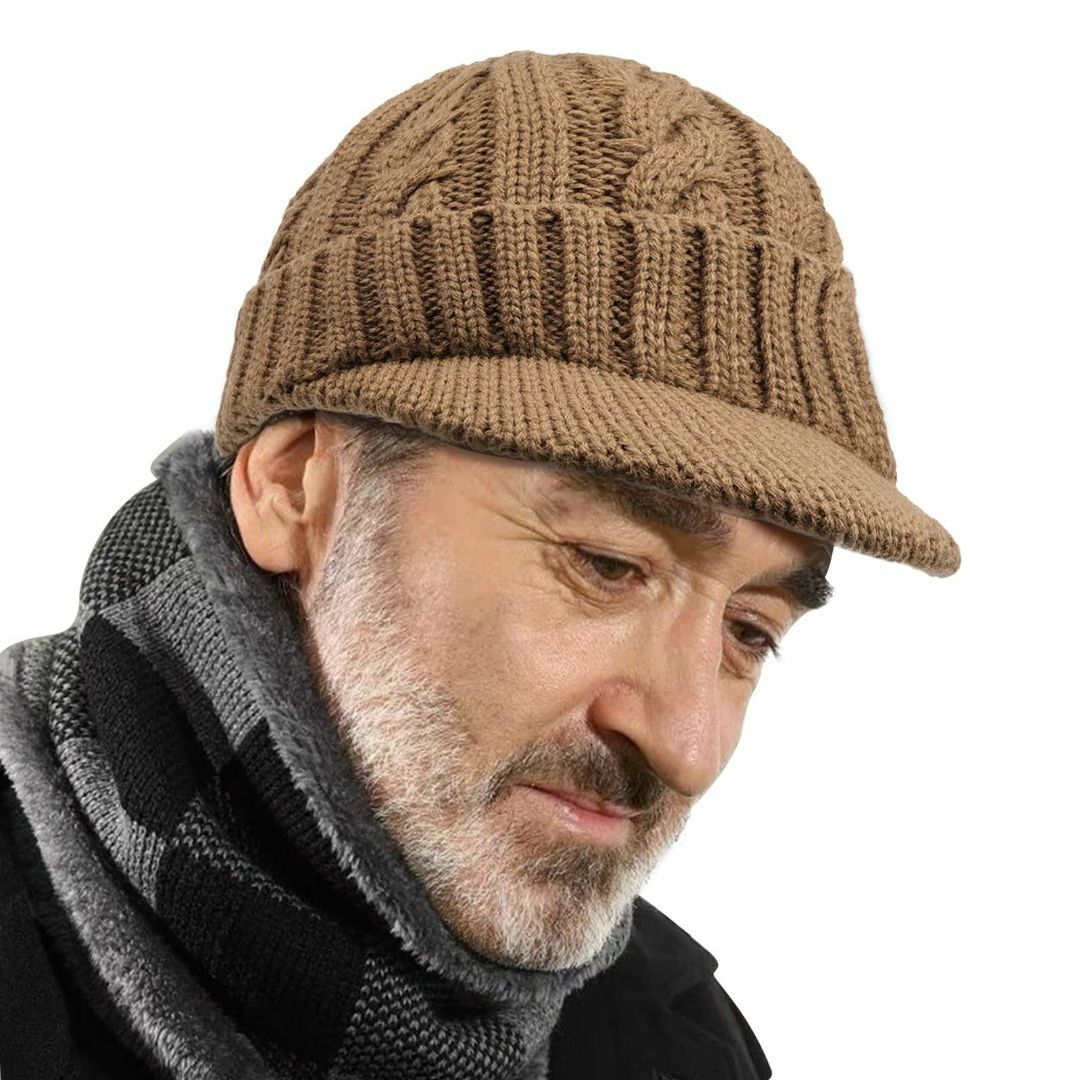 [Clape] つば付きニット帽 秋 冬 ニット帽 メンズ ニットキャップ 暖か | フリマアプリ ラクマ