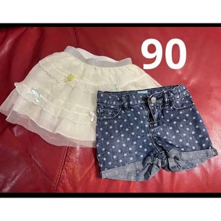 ベビーギャップ(babyGAP)の【値下げ】女の子 ショートパンツ 90 ベビーギャップ　ドット夏　スカート(パンツ/スパッツ)