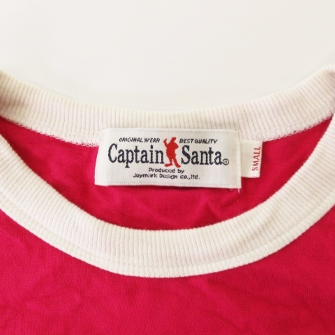 CAPTAIN SANTA(キャプテンサンタ)のキャプテンサンタ Tシャツ 半袖 トリム プリント ハート コットン ピンク S レディースのトップス(Tシャツ(半袖/袖なし))の商品写真