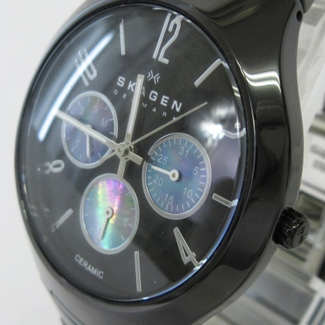 スカーゲン 腕時計 クォーツ 817SXBC1 セラミック ブラック