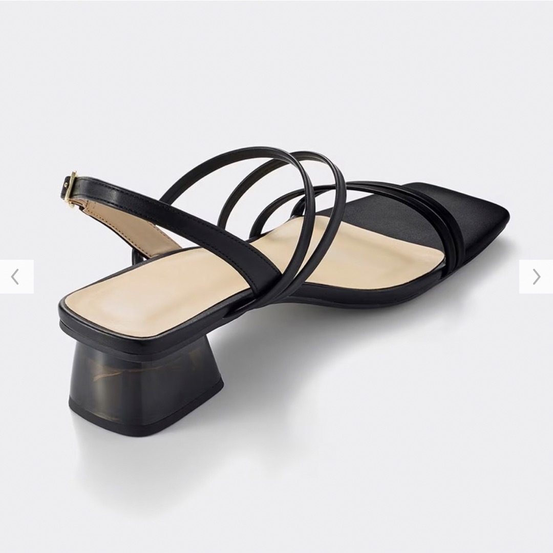 GU(ジーユー)のGU ナローストラップクリアヒールサンダル Lサイズ BLACK レディースの靴/シューズ(サンダル)の商品写真