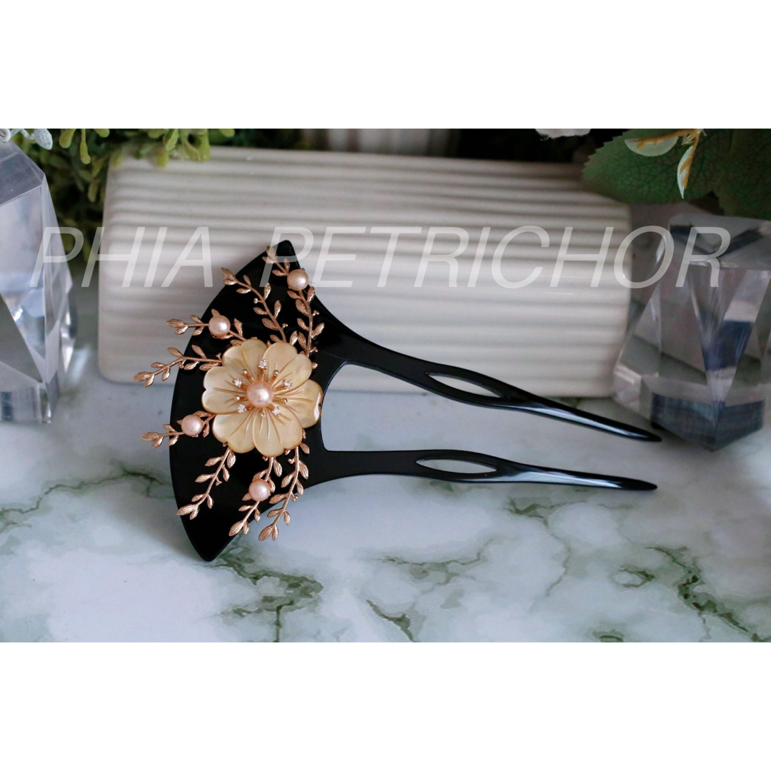 髪飾り 桜 かんざし バチ型 螺鈿 真珠母貝 パール B130122926簪 - 着物