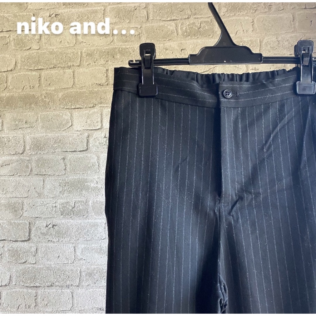 niko and... niko FABRIC ストライプ柄ジョガーパンツの通販 by yu's shop｜ニコアンド ならラクマ