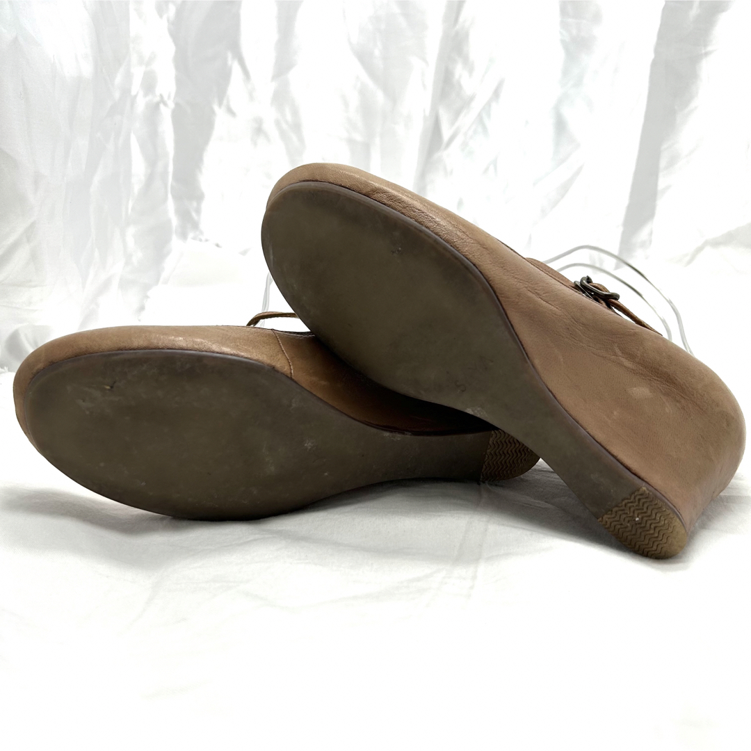 SAYA(サヤ)の【美品】SAYA　サヤ　オールレザー　パンプス　ウェッジソール レディースの靴/シューズ(ハイヒール/パンプス)の商品写真