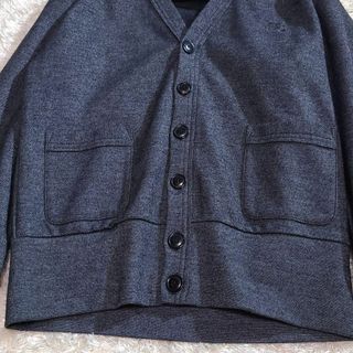 Y-3 - Y-3 ウール カーディガン 胸ロゴ刺繍 3ストライプ S 濃灰 肉厚