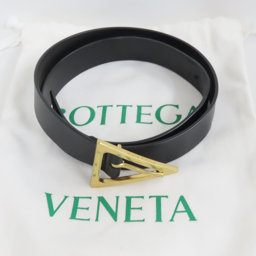 Bottega Veneta(ボッテガヴェネタ)のボッテガヴェネタ トライアングルベルト レザー ブラック BOTTEGAVENETA Ts768871 中古 レディースのファッション小物(ベルト)の商品写真