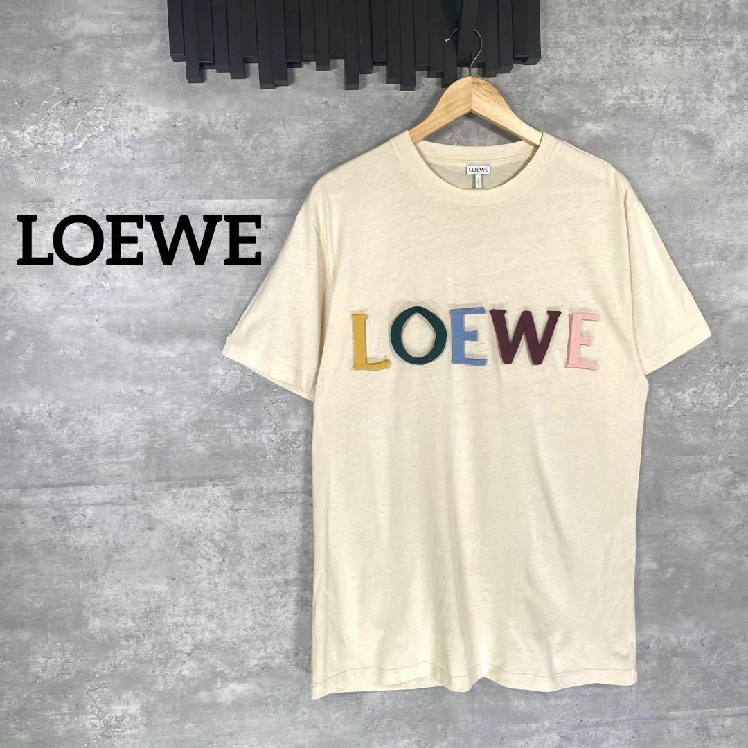 カラーベージュ『LOEWE』ロエベ (XL) クルーネックシャツ / アップリケ