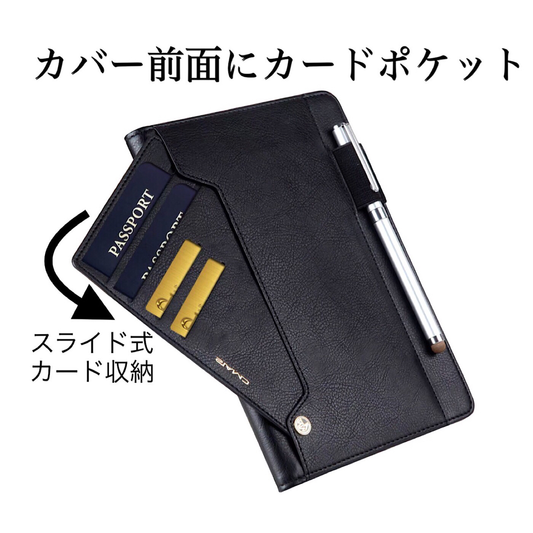 iPadカバー mini 9.7 10.2 10.5 手帳 収納 タッチペン 黒 スマホ/家電/カメラのスマホアクセサリー(iPadケース)の商品写真