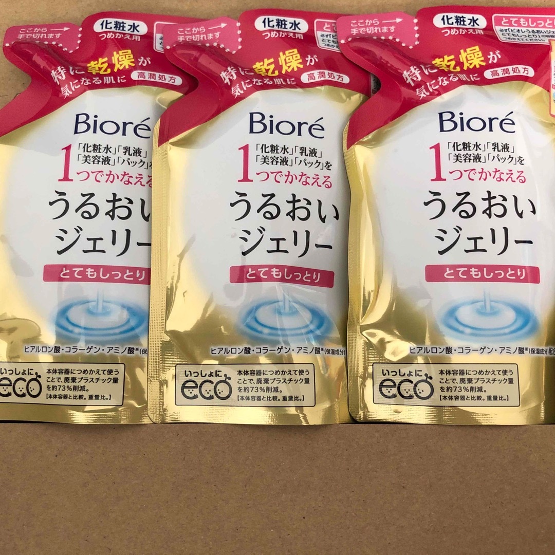 花王(カオウ)のビオレ うるおいジェリー とてもしっとり 詰め替え用 160ml × 3個 コスメ/美容のスキンケア/基礎化粧品(化粧水/ローション)の商品写真