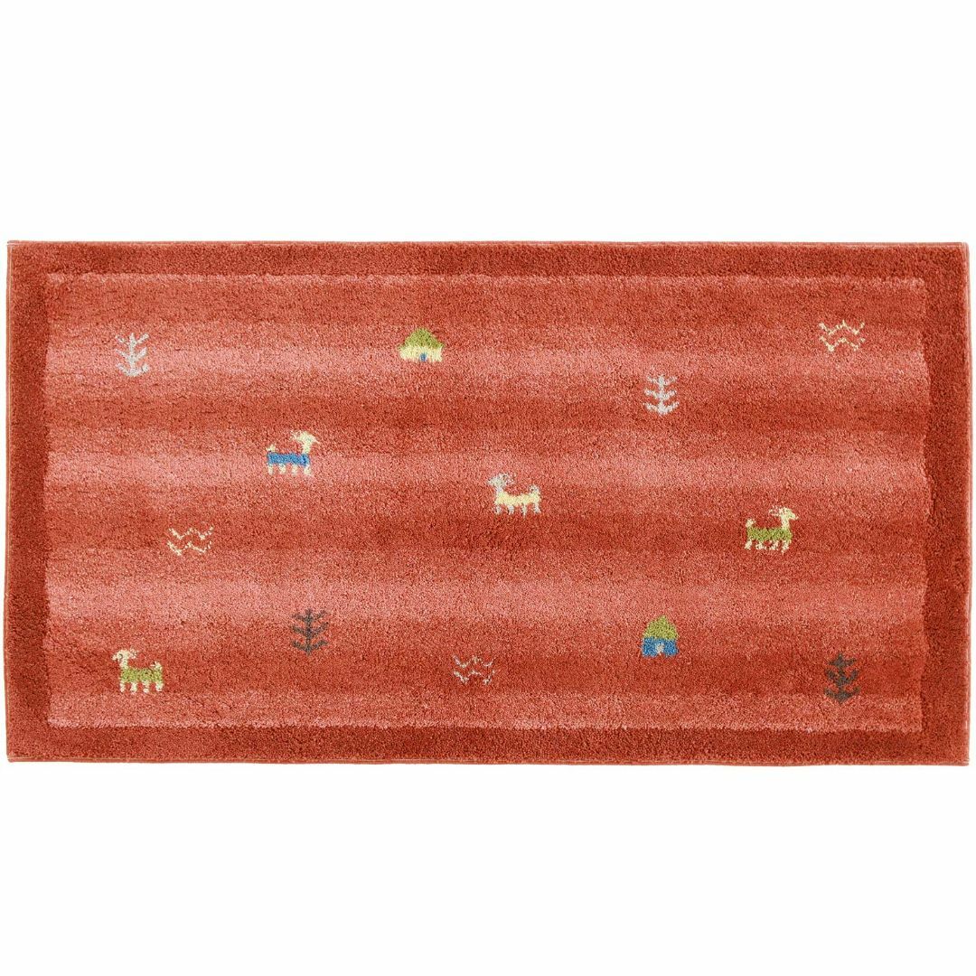 【色: オレンジ】オカ(OKA) 玄関マット オレンジ 約60cm×110cm  インテリア/住まい/日用品のラグ/カーペット/マット(ラグ)の商品写真