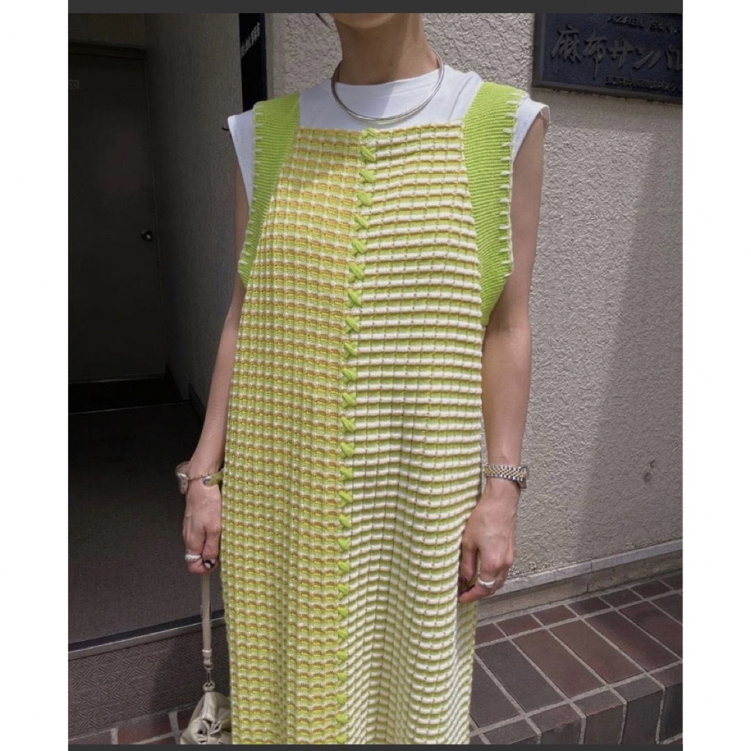 Ameri VINTAGE(アメリヴィンテージ)のameri URAOMOTE MIX HAND STITCH DRESS レディースのワンピース(ロングワンピース/マキシワンピース)の商品写真