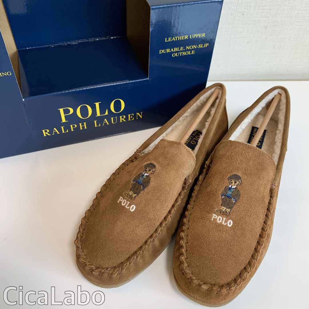 Ralph Lauren(ラルフローレン)の【新品】ラルフローレン ポロベア モカシン ボア ブラウン 10 メンズの靴/シューズ(スリッポン/モカシン)の商品写真