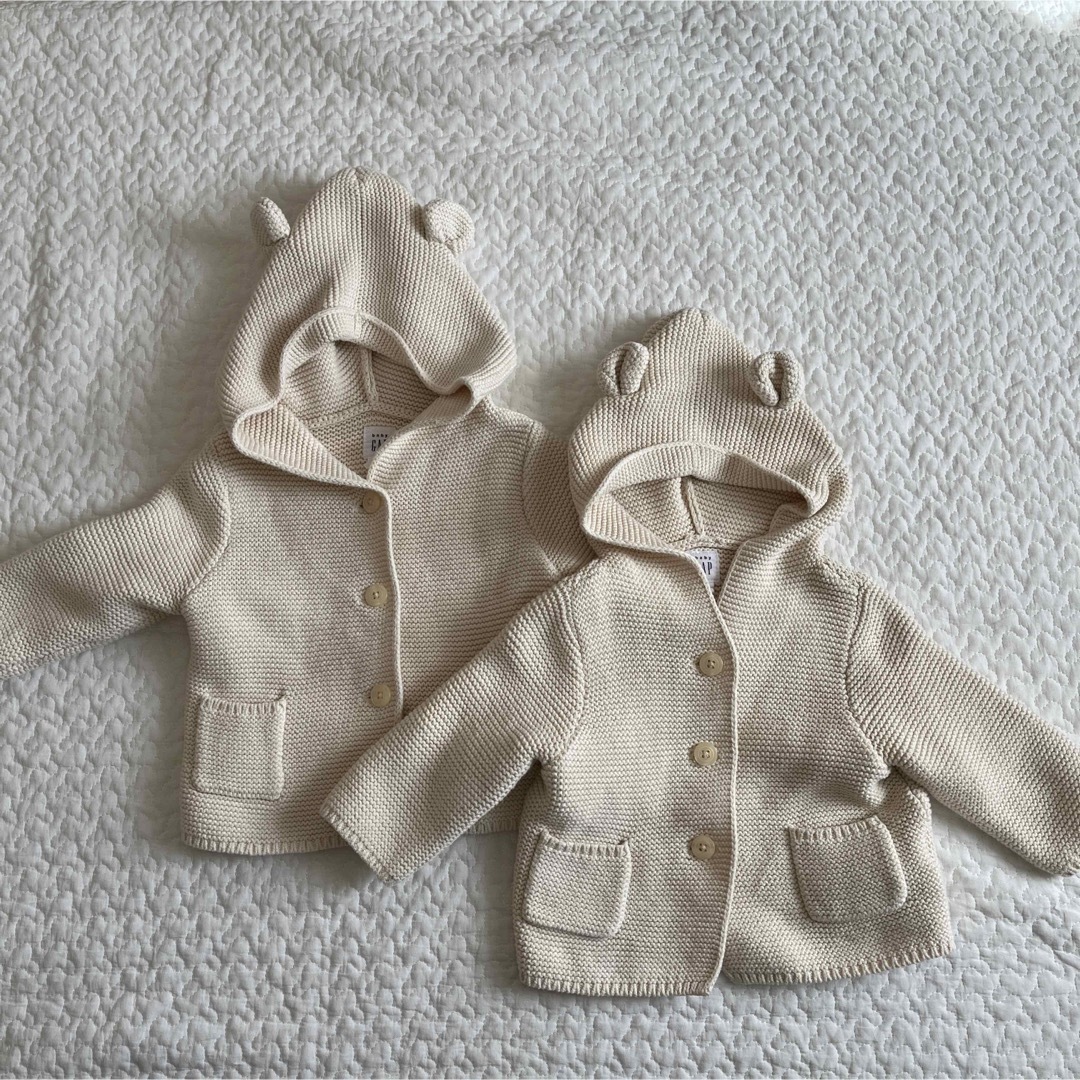 babyGAP(ベビーギャップ)のbabygap 3-6months くま耳パーカー キッズ/ベビー/マタニティのベビー服(~85cm)(カーディガン/ボレロ)の商品写真