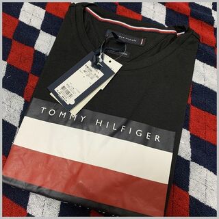トミーヒルフィガー(TOMMY HILFIGER)の公式・定価購入　ボックスロゴTシャツ ブラック　Mサイズ(Tシャツ/カットソー(半袖/袖なし))