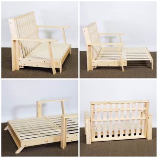 ② 新品 北欧パイン ソファベッド セミダブル すのこベッド すのこ