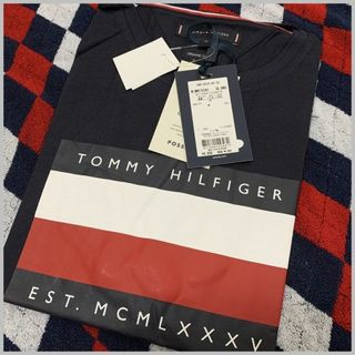 トミーヒルフィガー(TOMMY HILFIGER)の公式・定価購入　ボックスロゴTシャツ　ネイビー　Mサイズ(Tシャツ/カットソー(半袖/袖なし))