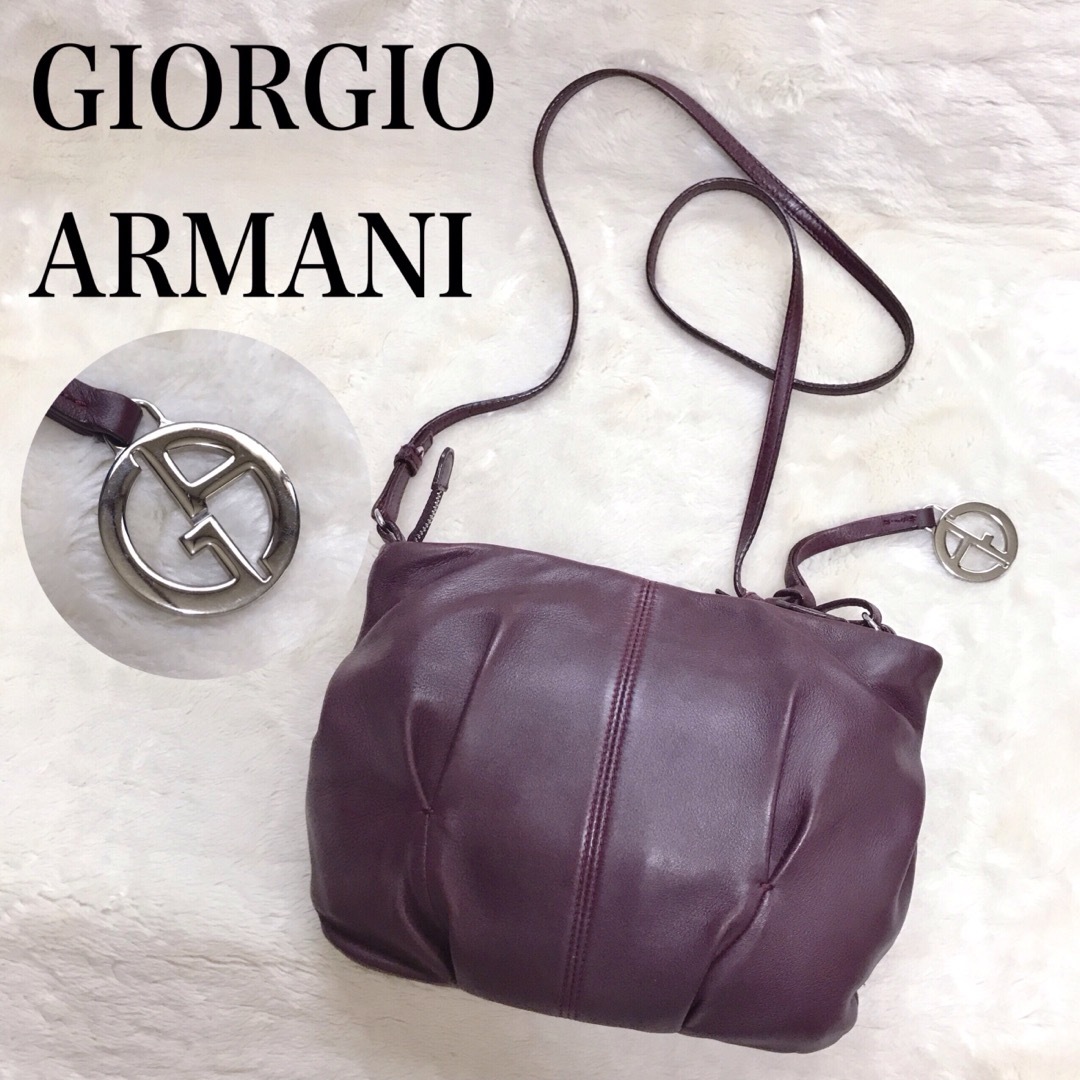 Giorgio Armani(ジョルジオアルマーニ)のGIORGIO ARMANI アルマーニ オールレザー ショルダーバッグ レディースのバッグ(ショルダーバッグ)の商品写真