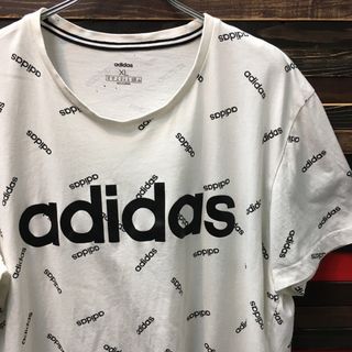 アディダス(adidas)の【人気】アディダス adidas Tシャツ カットソー XL 白 総柄(Tシャツ/カットソー(半袖/袖なし))