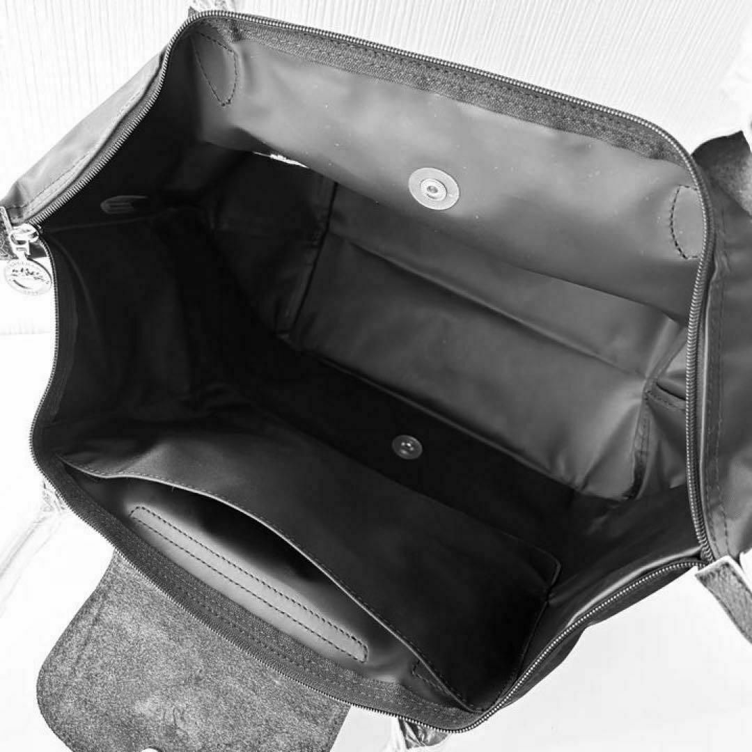新品ロンシャンLONGCHAMPトートバッグLサイズ折りたたみブラックレザー