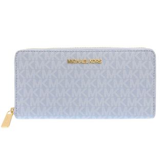 Michael Kors マイケルコース レザー TRAVEL CONTINENTAL ラウンドファスナー 長財布 32F6SM9E9L ブルー gy