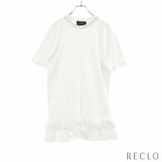 シモーネロシャ(Simone Rocha)の ペプラム チュニック 半袖 ホワイト ビジュー(カットソー(半袖/袖なし))