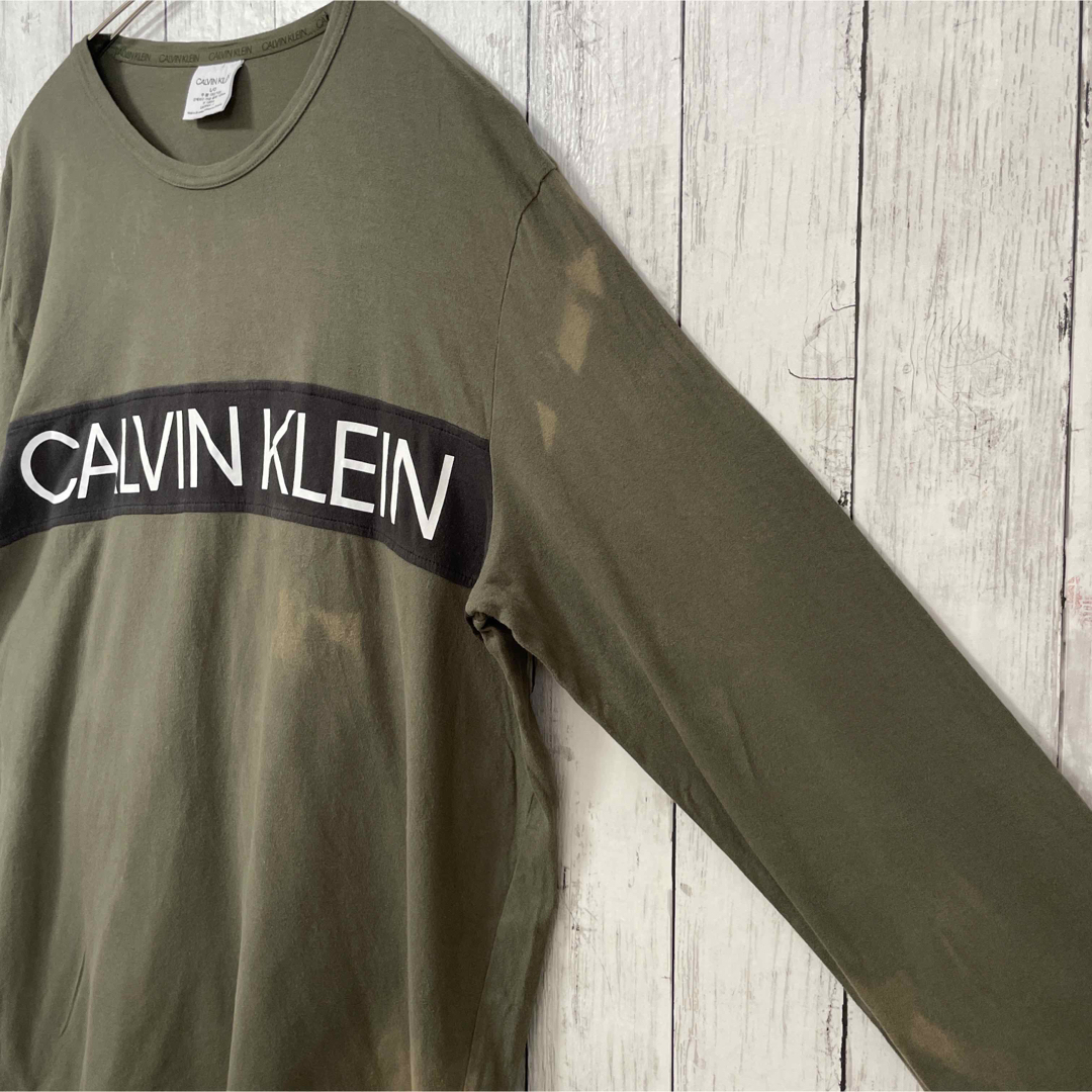 Calvin Klein(カルバンクライン)のCALVIN KLEIN カルバンクライン ロンT 長袖 カーキ 秋 海外古着 メンズのトップス(Tシャツ/カットソー(七分/長袖))の商品写真