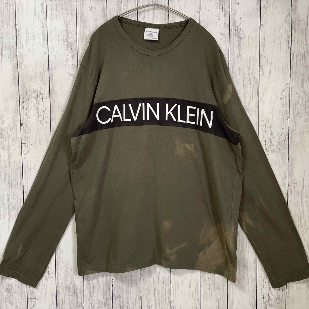 Calvin Klein(カルバンクライン)のCALVIN KLEIN カルバンクライン ロンT 長袖 カーキ 秋 海外古着 メンズのトップス(Tシャツ/カットソー(七分/長袖))の商品写真