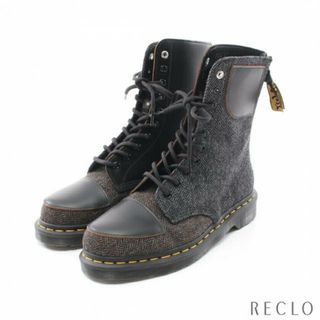 ドクターマーチン(Dr.Martens)のDr.Martens × Y's 10EYES BACK ZIP BOOTS 10ホール ブーツ レザー ツイード ダークグレー ブラック ダークブラウン(ブーツ)