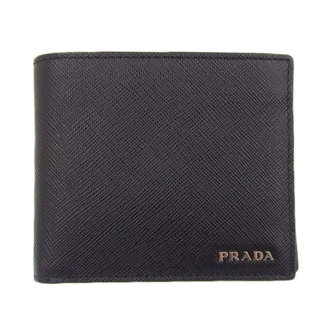 PRADA プラダ SAFFIANO BICOLO 二つ折り コンパクト財布 2MO738 ブラック gy折り財布