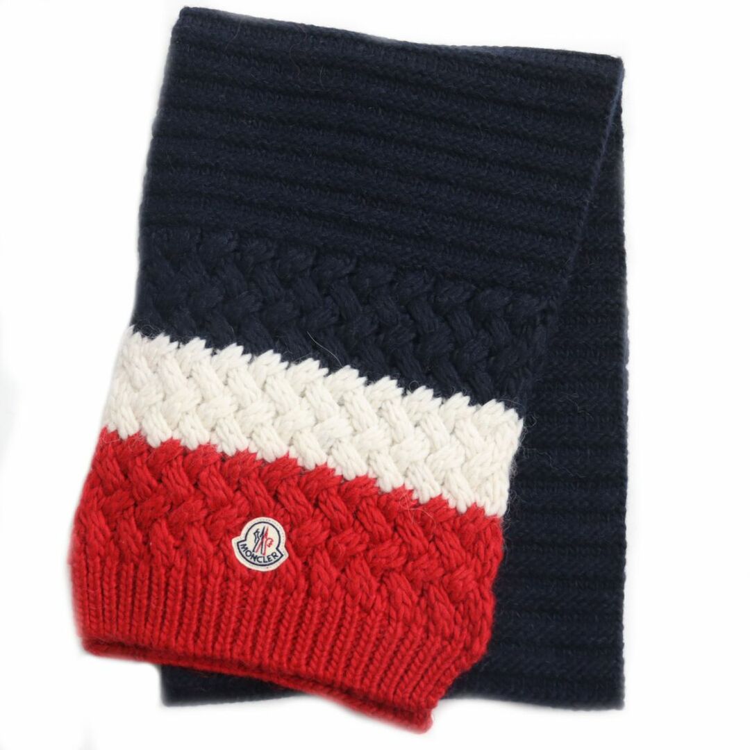 極美品○MONCLER モンクレール SCIARPA アルパカ混 ロゴワッペン付き ...