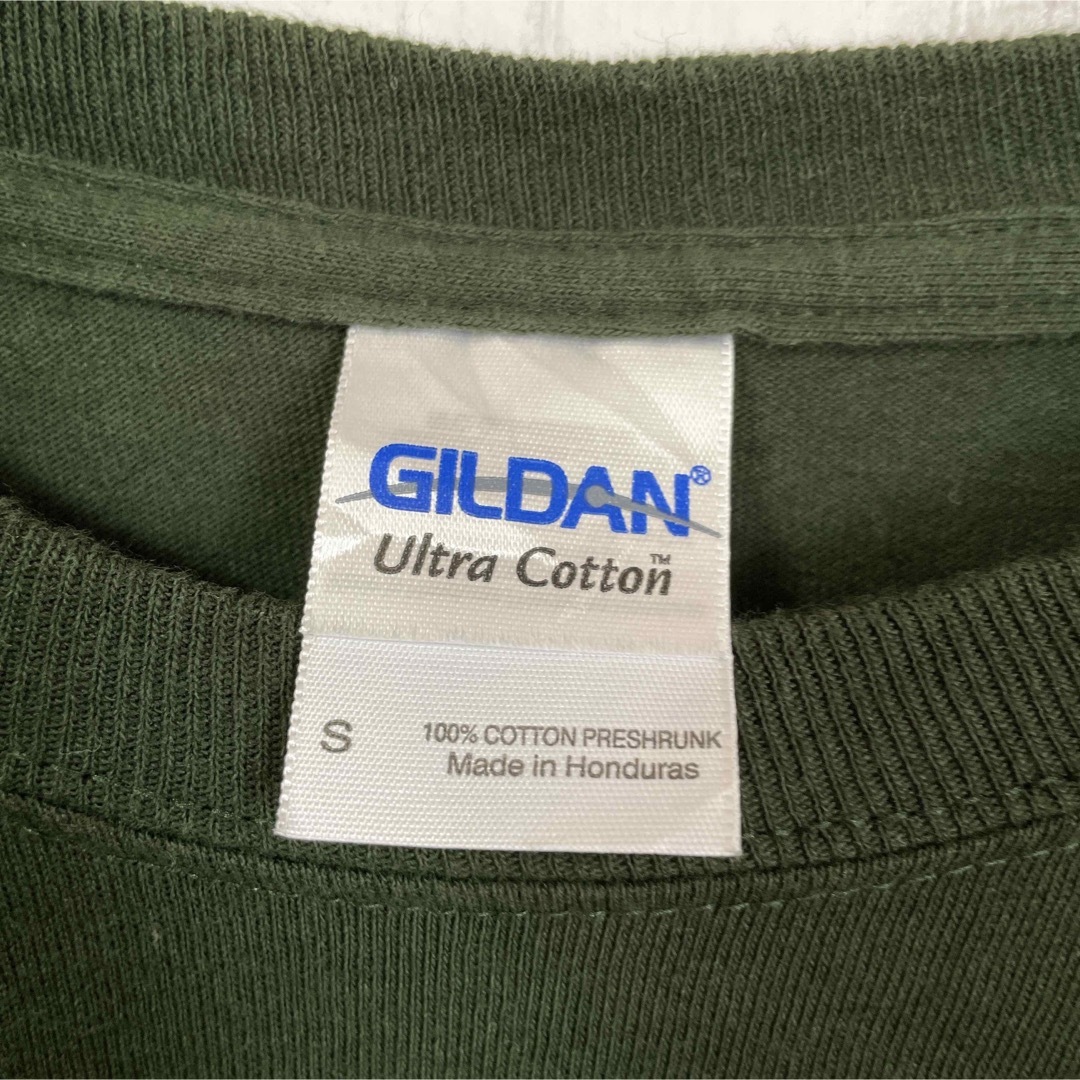 GILDAN(ギルタン)のGILDAN ギルダン バックプリント ロンt ブタ 豚 アースカラー 海外古着 メンズのトップス(Tシャツ/カットソー(七分/長袖))の商品写真