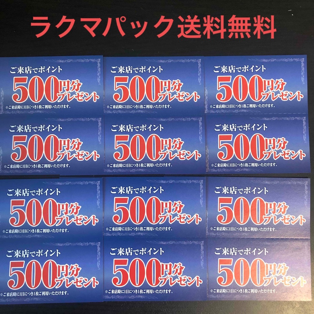 ノジマ 来店ポイント6000円分(500円×12枚) 株主優待