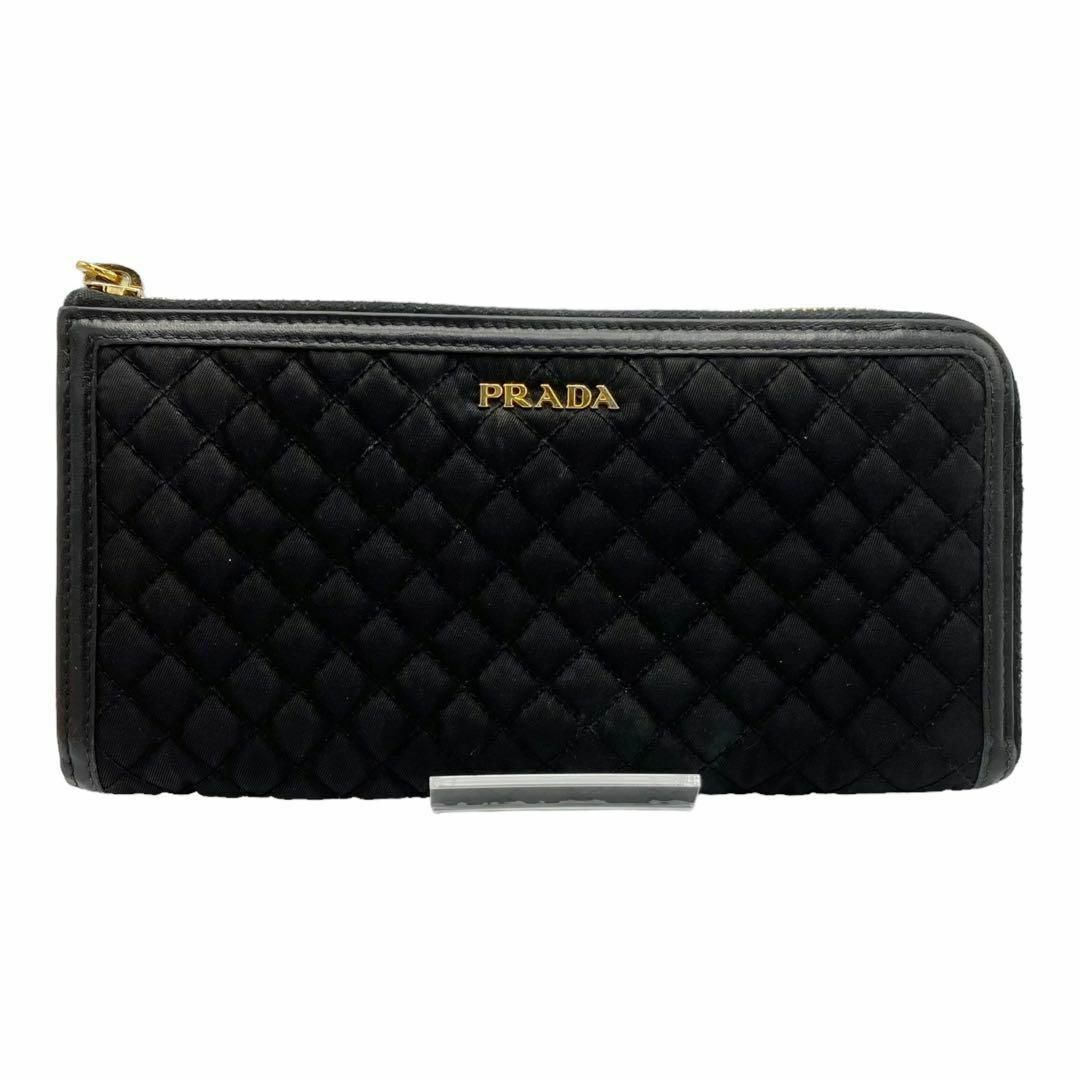 【箱付き】良品 PRADA プラダ マドラス L字ファスナー 長財布 黒