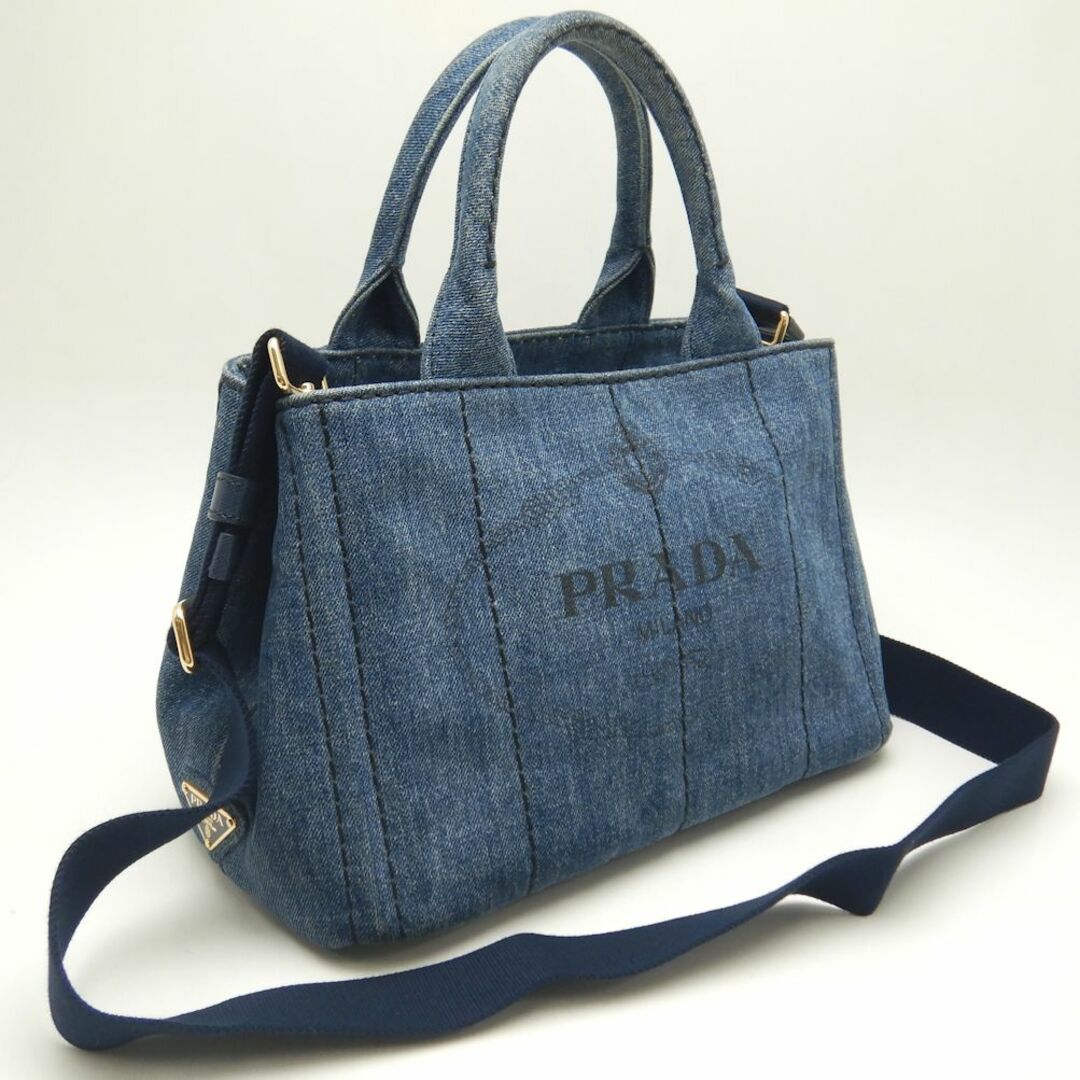 PRADA - PRADA プラダ カナパ 1BG439 トートバッグ デニム ブルー