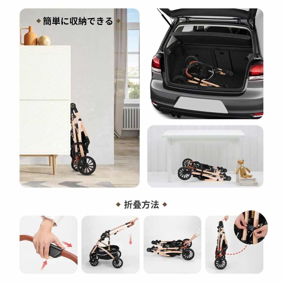 【色: レッド】SKISOPGO ペットカート 分離型 犬用ベビーカー いぬ用