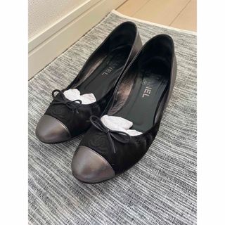 正規品♡シャネル♡CHANEL♡パンプス♡フラット♡36♡23㎝♡ダークネイビー