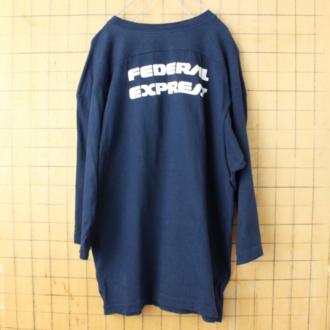 Champion(チャンピオン)の70s champion FEDEXフットボールTシャツネイビーXL  aw94 メンズのトップス(Tシャツ/カットソー(七分/長袖))の商品写真