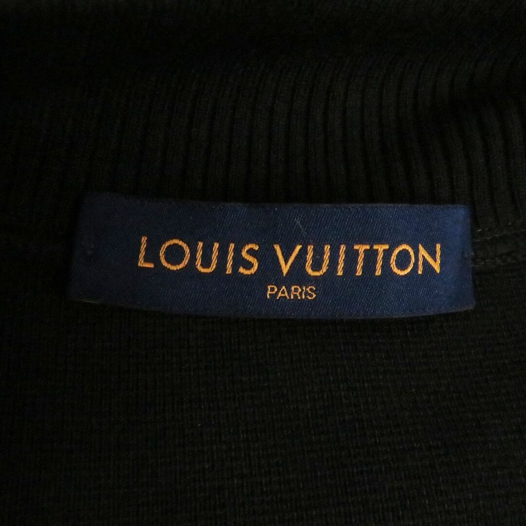 美品□21AW LOUIS VUITTON×NBA ルイヴィトン ロゴワッペン レザーハイブリッドジャケット/ニットブルゾン ブラック L イタリア製 正規品 6