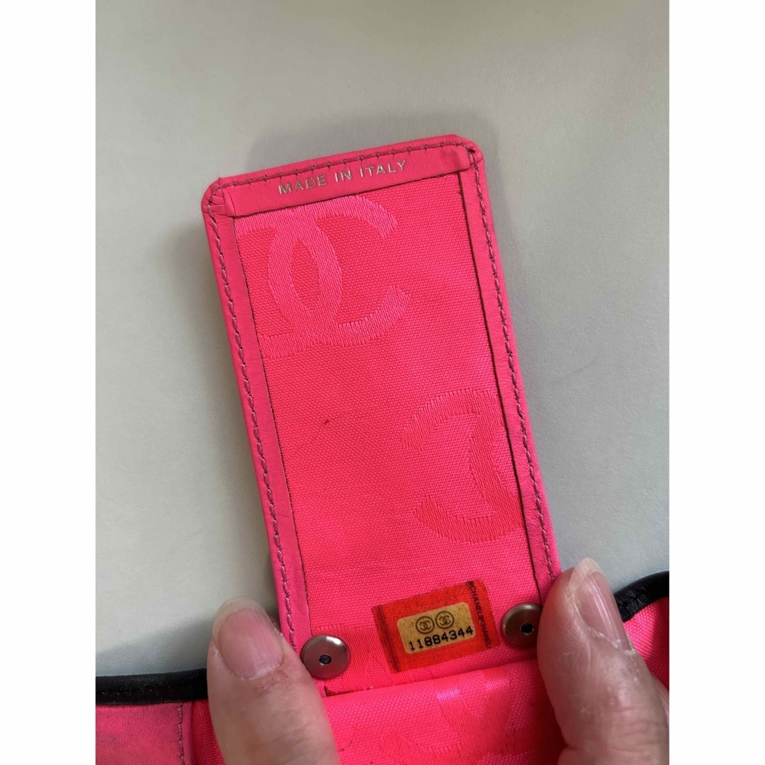 CHANEL カンボンライン キーケース ブラック ピンク - キーケース
