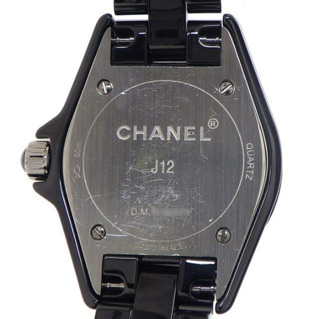 シャネル CHANEL 腕時計 J12 29mm H2569 8ポイント ダイヤモンド インデックス 0.04ct ブラック文字盤 SS ブラック セラミック クオーツアナログ 【箱・保付き】