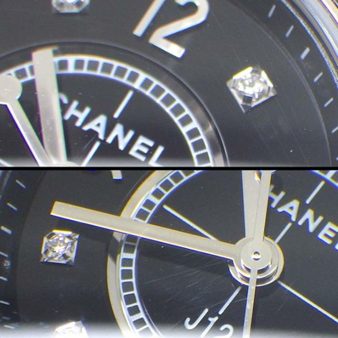 シャネル CHANEL 腕時計 J12 29mm H2569 8ポイント ダイヤモンド インデックス 0.04ct ブラック文字盤 SS ブラック セラミック クオーツアナログ 【箱・保付き】