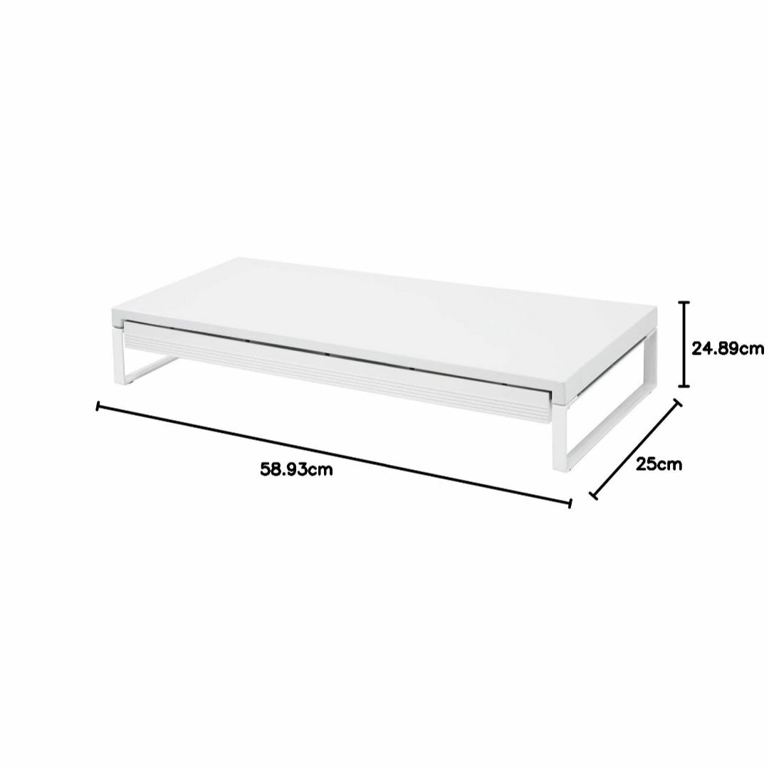 リヒトラブ パソコン台 モニター台 机上台 白 幅59×奥行25×高さ10cmオフィス用品一般