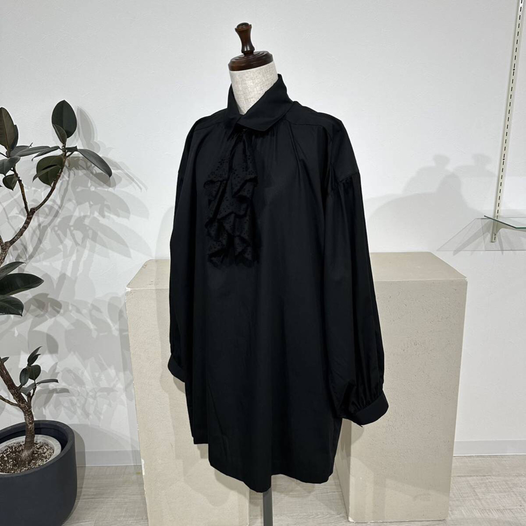 23ss 新品 タオ ギャルソン ブロード ロング シャツ チュニック ブラック