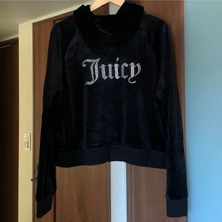 新品♡juicy couture♡ブラック キラキラ ベロア トップス パーカー(パーカー)