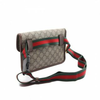 グッチ(Gucci)のGGスプリーム ネオヴィンテージ シェリーライン ボディバッグ ウエストバッグ PVC レザー ベージュ ダークブラウン マルチカラー(ボディバッグ/ウエストポーチ)