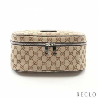 グッチ(Gucci)のGGキャンバス ボディバッグ ウエストバッグ キャンバス レザー ベージュ ダークブラウン(ボディバッグ/ウエストポーチ)